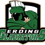 Logo der Erding Gladiators mit stilisiertem Gladiator in grüner Rüstung